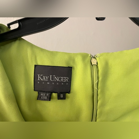 Vintage Kay Unger lime green dress runs small - Picture 3 of 12